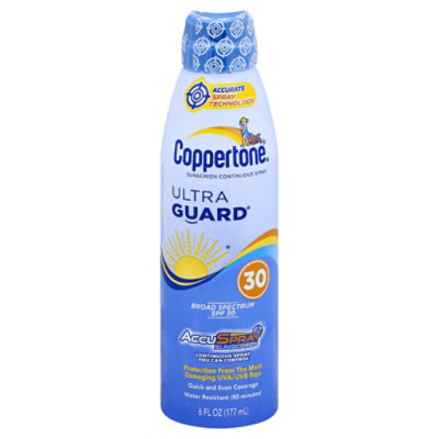 Coppertone Spf 30 Sunblock Continuous Spray - 6 FZ - Image 1