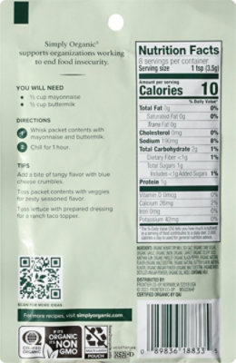 Simply Organic Organic Ranch Dressing Mix - 1 OZ - Image 6