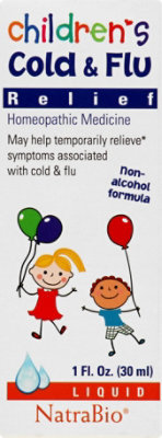 NatraBio Childrens Cold & Flu Relief Liquid - 1 Fl. Oz. - Image 2