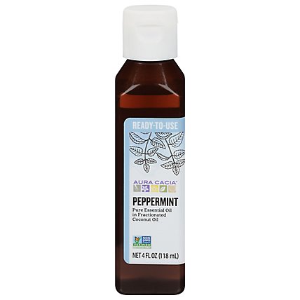 Aura Cacia Essential Oil Peppermint - 4 FZ - Image 1