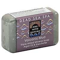 One with Nature Soap Dead Sea Spa Volcanic Mud Triple Milled Mineral - 7 Oz - Image 1