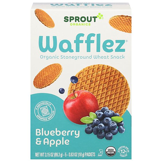 Sprout Organic Wafflez Blueberry Apple - 5-.63OZ