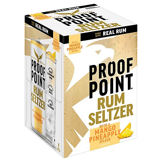 Proof Point Rum Seltzer Wih Mango Pineapple 5% ABV Cans - 4-12 Fl. Oz.