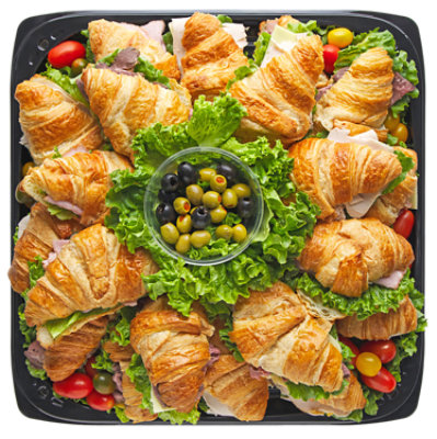 Deli Croissant Sandwich 18 Inch Tray Serves 16-24 - Each