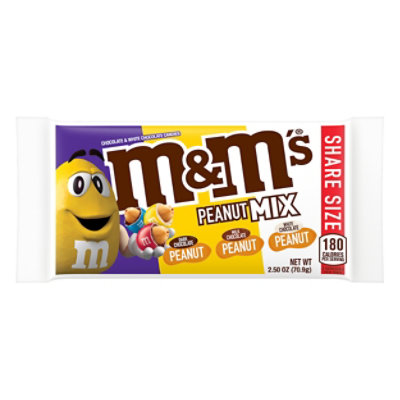 M&M'S Peanut Mix Chocolate Candy Share Size Pack, 2.5 oz (18 Count