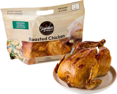Herb & Butter Whole Roasted Chicken Hot - Each