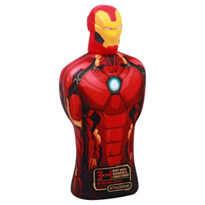 GBG Beauty Marvel Body Wash 3in1 Avenging Apple Iron Man - 14 Fl. Oz. - Image 1