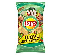 Lays Wavy Potato Chips Jerk Chicken Flavored - 7.5 OZ