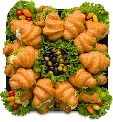 Signature SELECT Deli Mini Croissant Salad Sandwich 18 Inch Tray Serves - Each