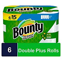 Bounty Select A Size Double Plus Roll White Paper Towels - 6 Roll - Image 2