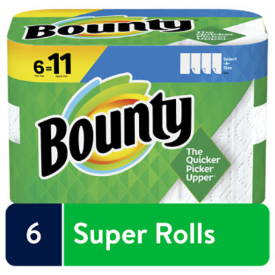  Bounty Paper Towel 2 Ply Select A Size 6 Roll White - 6 RL 