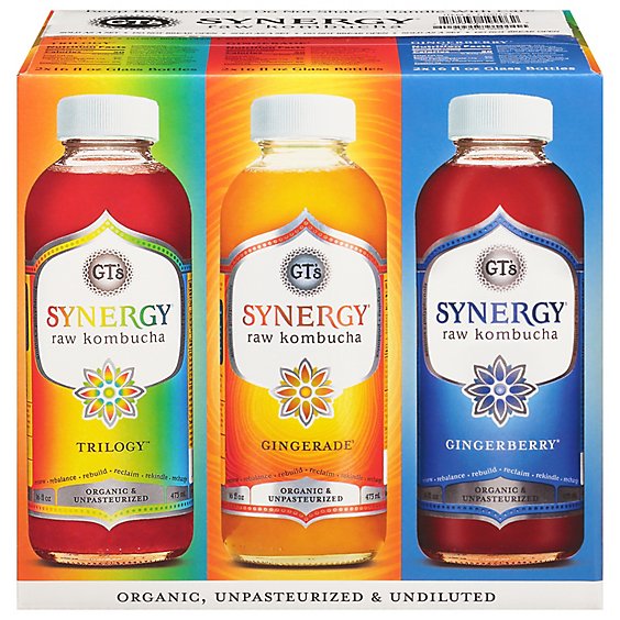 GTs Synergy Organic Kombucha Variety Pack - 96 Fl. Oz.