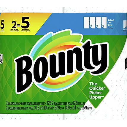 Bounty Select A Size White Double Plus Roll Paper Towels - 2 Count - Image 1