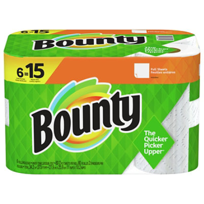 Bounty Double Plus Roll White Paper Towels - 6 Roll