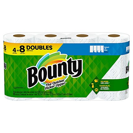 Bounty Select A Size Double Roll White Paper Towel - 4 Roll - Image 1