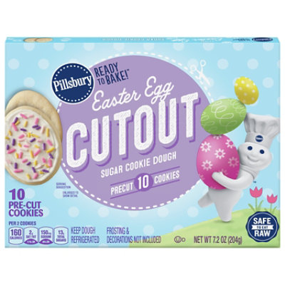 Pillsbury Ready To Bake Easter Egg Cutout Sugar Cookie Dough 10 Count - 7.2 Oz - Image 3