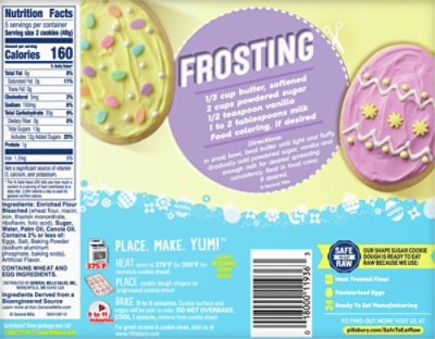 Pillsbury Ready To Bake Easter Egg Cutout Sugar Cookie Dough 10 Count - 7.2 Oz - Image 5