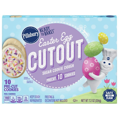 Pillsbury Ready To Bake Easter Egg Cutout Sugar Cookie Dough 10 Count - 7.2 Oz - Image 1