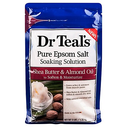 Dr Teals Soaking Solution Shea Butter & Almond Oil Pure Epsom Salt - 3 Lbs - Image 2