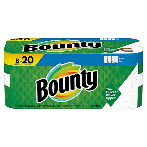 Bounty Select-A-Size Paper Towels White 8 Double Plus Rolls - 8 Count