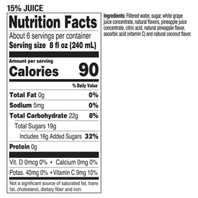 Tropicana Pina Colada Drink With Coconut Flavor Bottle - 52 Fl. Oz. - Image 4