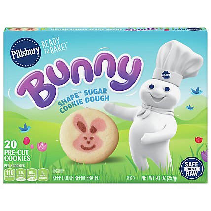 Pillsbury Ready To Bake Bunny Shape Sugar Cookie Dough 20 Count - 9.1 OZ - Image 3