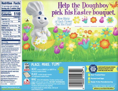 Pillsbury Ready To Bake Bunny Shape Sugar Cookie Dough 20 Count - 9.1 OZ - Image 6