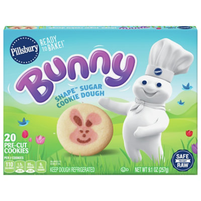 Pillsbury Ready To Bake Bunny Shape Sugar Cookie Dough 20 Count - 9.1 OZ
