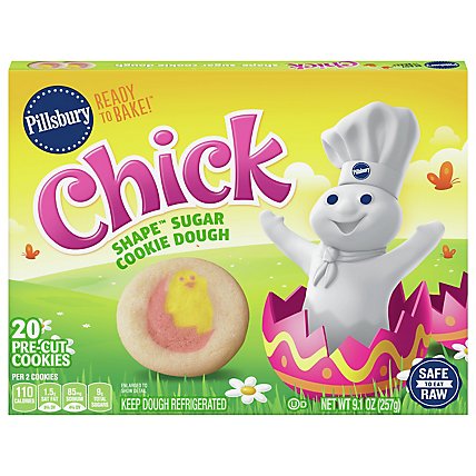Pillsbury Ready To Bake Chick Shape Sugar Cookie Dough 20 Count - 9.1 OZ - Image 3