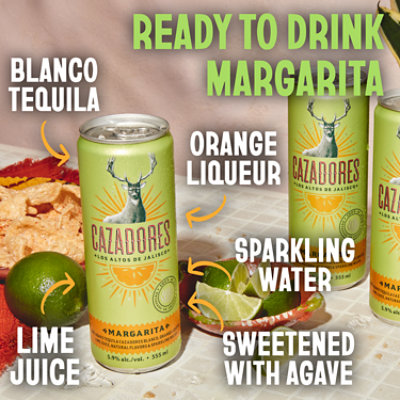 Cazadores Ready to Drink Gluten Free Cocktail Margarita Multipack - 4-355 Ml - Image 2