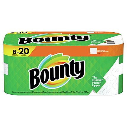 Bounty Double Plus Roll White Paper Towels - 8 Roll - Image 2