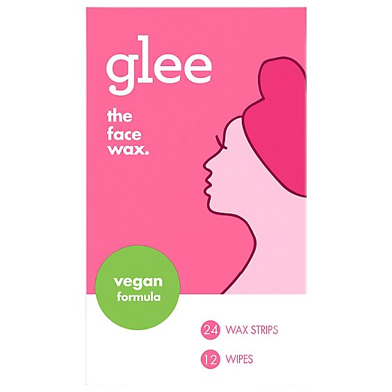 Glee The Body Wax Hair Removal Wax Strips for Women Raspberry Scent - 24 Count