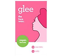 Glee Face Wax Hair Removal Strips for Women Raspberry Scent - 24 Count