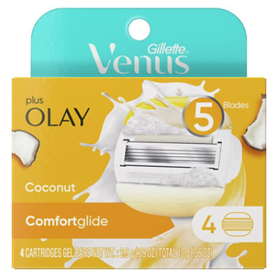 Gillette Venus ComfortGlide Plus Olay Coconut Womens Razor Blade Refills - 4 Count - Image 8