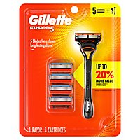 Gillette Fusion5 Mens Razor Handle + 5 Blade Refills - Each - Image 2