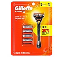 Gillette Fusion5 Mens Razor Handle + 5 Blade Refills - Each
