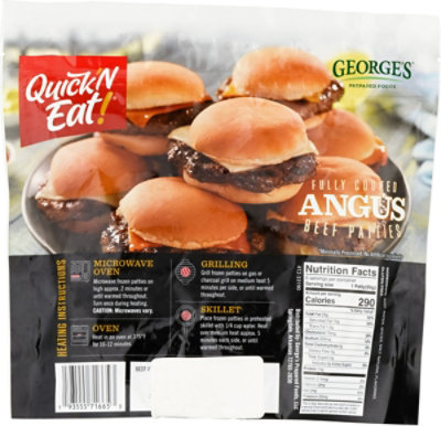 Quick Wdent Fully Cooked Angus Beef Patties - 1.125 LB - Image 6