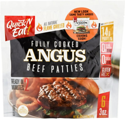 Quick Wdent Fully Cooked Angus Beef Patties - 1.125 LB - Image 2