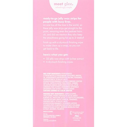 Glee The Body Wax Hair Removal Wax Strips for Women Raspberry Scent - 32 Count - Image 5