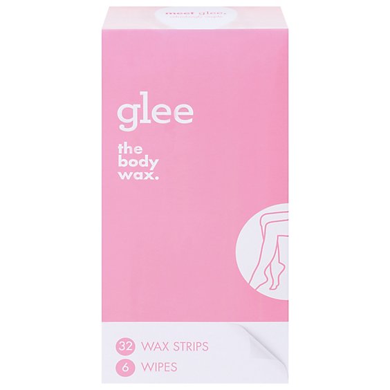 Glee The Body Wax Hair Removal Wax Strips for Women Raspberry Scent - 32 Count