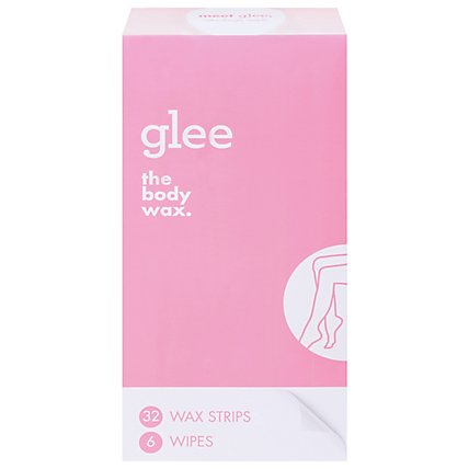 Glee The Body Wax Hair Removal Wax Strips for Women Raspberry Scent - 32 Count - Image 1
