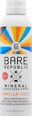 Bare Republic Mineral Spray Vanilla Coco Spf 50 - 6 OZ - Image 2