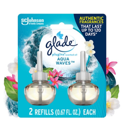 Glade Plugins Aqua Waves Scented Oil Air Freshener Refill 2 Count - 1.34 Oz - Image 2