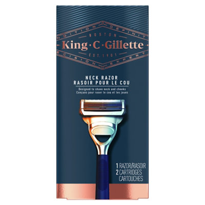 King C. Gillette Neck Razor Handle Plus 2 Blade Refills - Each - Image 1