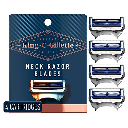 King C. Gillette Neck Razor Blades - 4 Count - Image 1