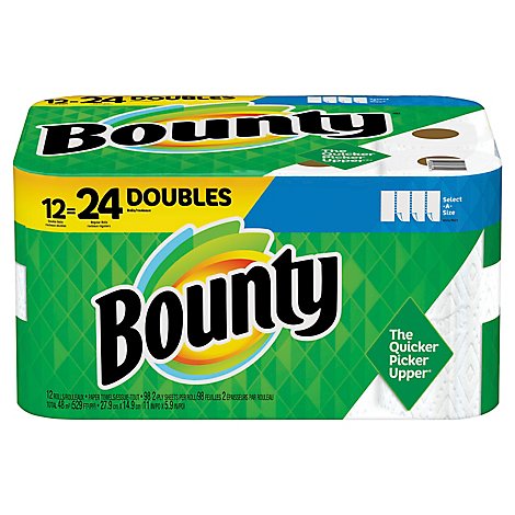 Bounty Select A Size Double Roll White Paper Towels - 12 Roll