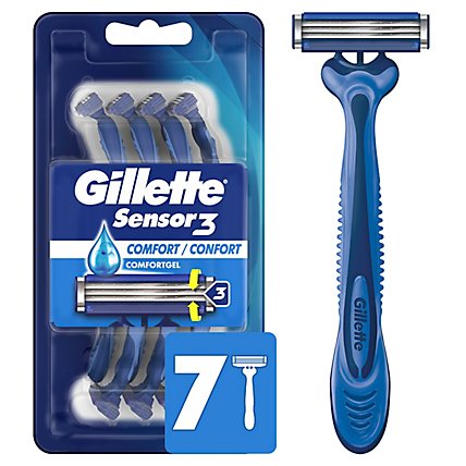 Gillette Sensor3 Mens Razor Disposable Comfort - 7 Count - Image 2