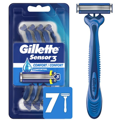 Gillette Sensor3 Mens Razor Disposable Comfort - 7 Count - Image 1