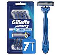 Gillette Sensor3 Mens Razor Disposable Comfort - 7 Count