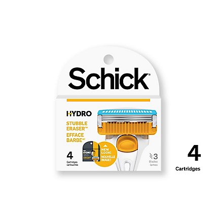 Schick Hydro Stubble Eraser Mens Razor Refills Cartridges - 4 Count - Image 1